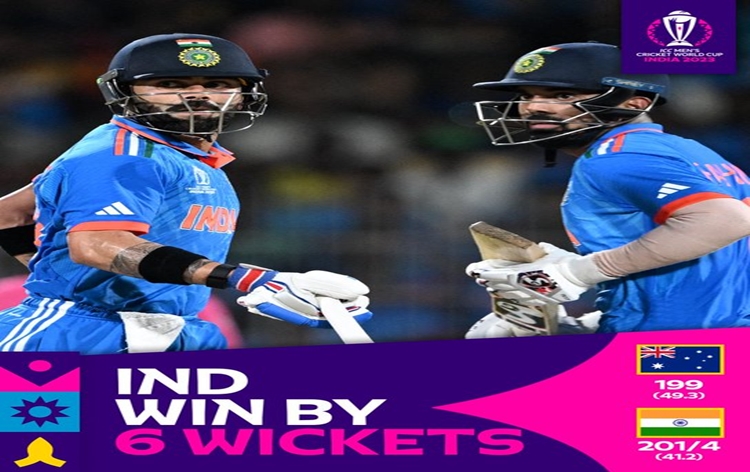 Cricket: India beat Australia by six wickets in its first match of 13th Men's ODI World Cup