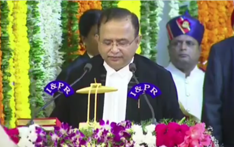 Justice Alok Aradhe takes oath as Chief Justice of Telangana High Court  in Hyderabad