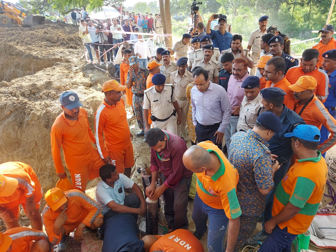Bihar: Four-year-old boy, rescued from deep borewell after 6 hours operation