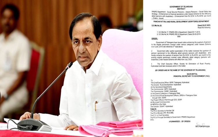 Telangana govt enhances financial assistance to Divyangs under Aasara pension scheme