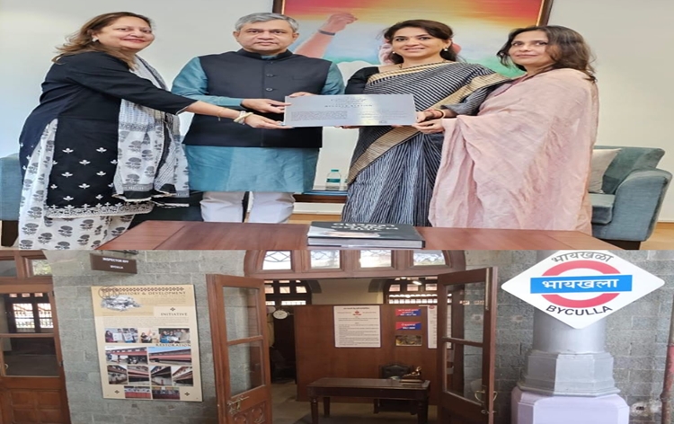 Railway Minister Ashwini Vaishnav congratulates Shaina NC & her team & Central Railway for their efforts in restoration of 169 years old Byculla station to its original architectural glory