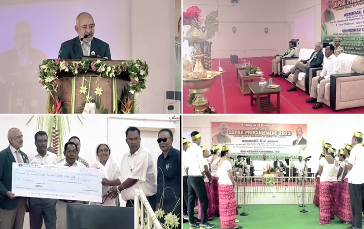 LG of Andaman & Nicobar Islands Admiral DK Joshi inaugurates procurement of Copra on MSP from Car Nicobar
