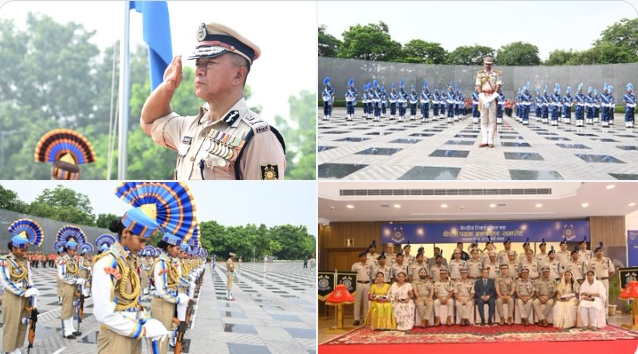 CRPF DG Sujoy Lal Thaosen lay wreath at National Police Memorial on Raising Day