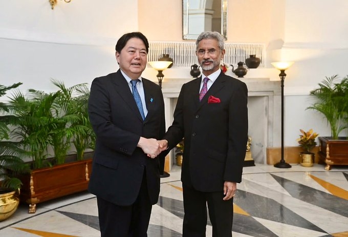 EAM Dr S Jaishankar meets his Japanese counterpart Hayashi Yoshimasa in New Delhi