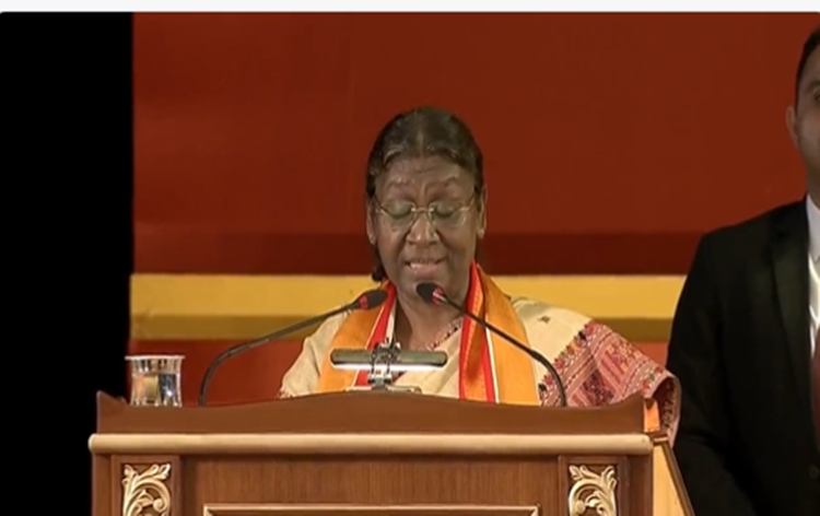 President Droupadi Murmu calls upon women to retain traditional values and adopt modern skills to play important role in development of the country