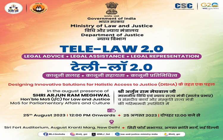 Government to launch Tele-Law – 2.0 Integrates Tele-Law and Nyaya Bandhu App in New Delhi