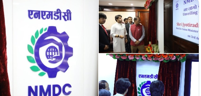 Civil Aviation Minister Jyotiraditya M. Scindia unveils new logo of NMDC