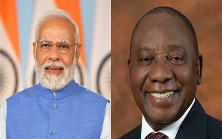 Prime Minister Narendra Modi speaks with South African President