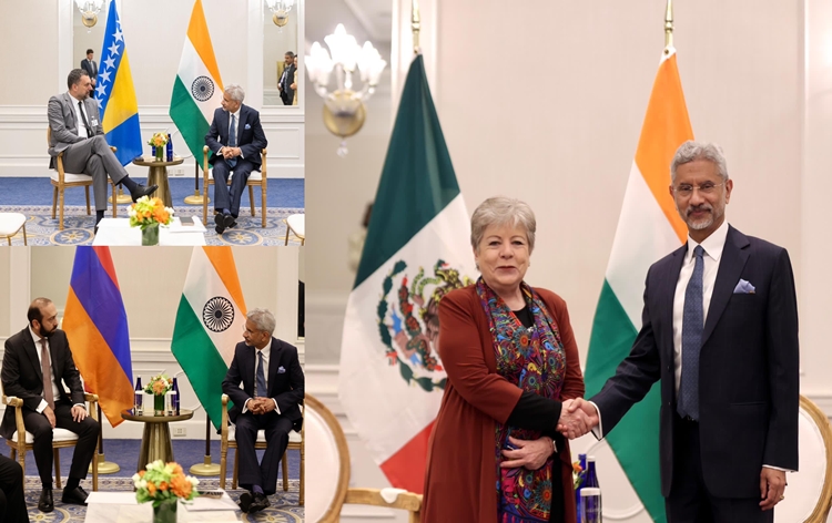 विदेश मंत्री सुब्रह्मण्‍यम जयशंकर ने न्यूयॉर्क में मैक्सिको, बोस्निया, हर्जेगोविना और आर्मेनिया के अपने समकक्षों के साथ द्विपक्षीय बैठकें कीं