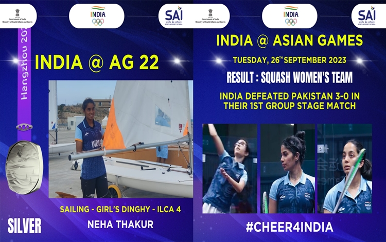 Youth Affairs and Sports Minister Anurag Singh Thakur congratulates Indian players for their outstanding performance at Asian Games