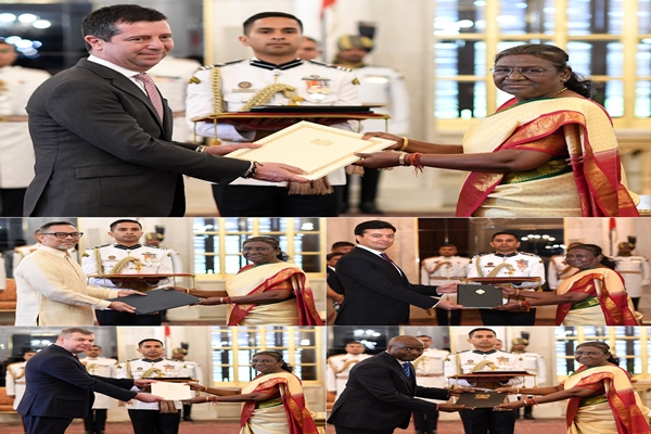 राष्‍ट्रपति द्रौपदी मुर्मु ने आज 5 देशों के राजदूतों का परिचय-पत्र स्वीकारा 
