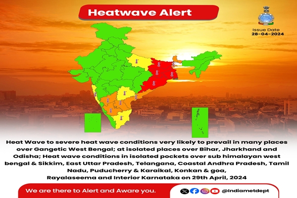 IMD forecasts severe heat wave conditions to continue over several parts of country for next three days