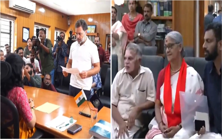 Rahul Gandhi and Annie Raja File Nomination Papers from Wayanad Constituency