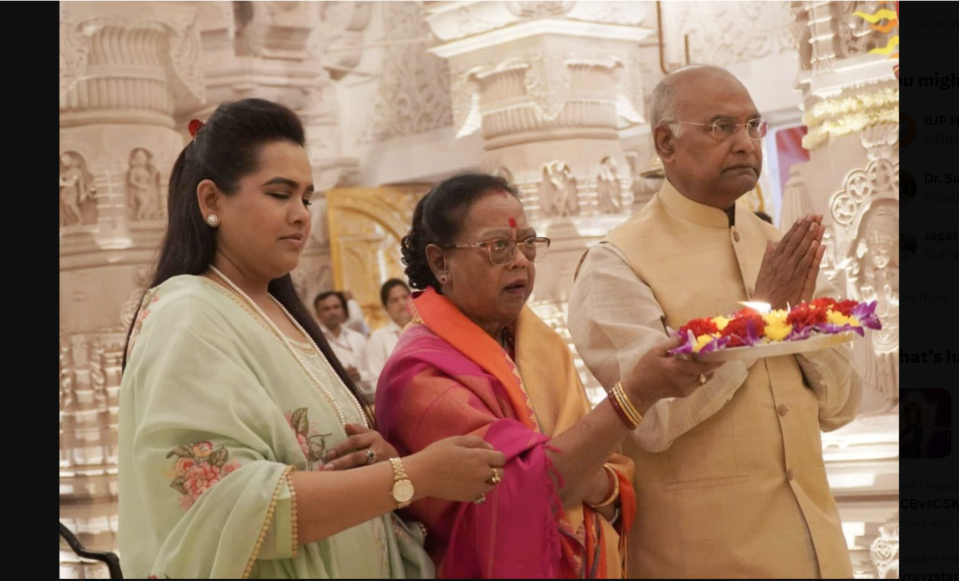 पूर्व राष्ट्रपति रामनाथ कोविंद ने अपने परिवार के साथ रामलला के किए दर्शन-पूजन