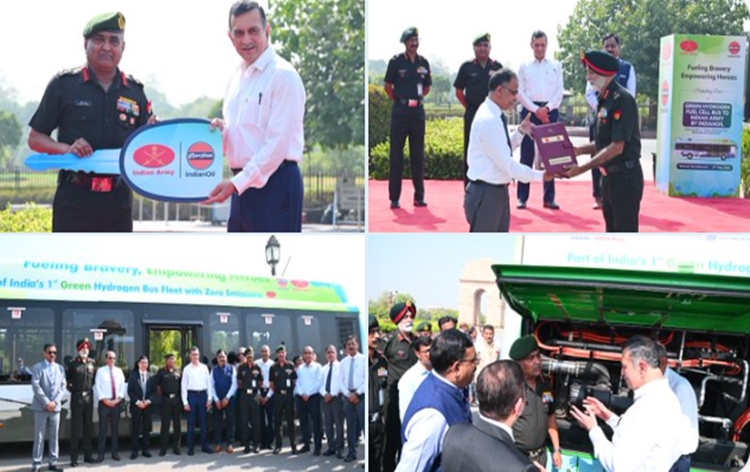 Indian Oil hands over green hydrogen fuel cell bus to Indian Army 