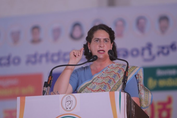Senior Congress leader Priyanka Gandhi Addresses a gathering in Morena, Madhya Pradesh 