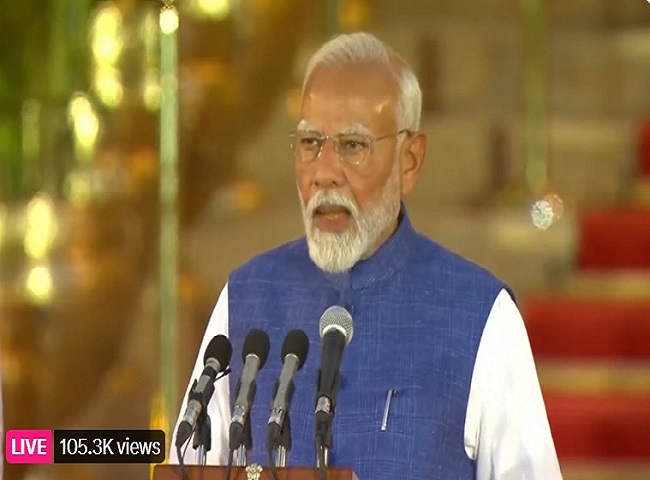 देश के पहले प्रधानमंत्री जवाहरलाल नेहरू के बाद नरेंद्र मोदी लगातार तीसरी बार निर्वाचित होने वाले प्रधानमंत्री बन गए हैं
