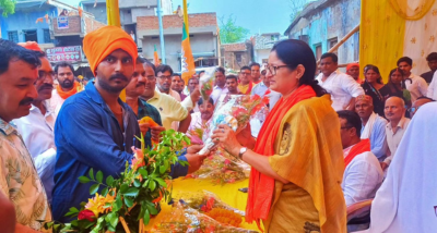 केंद्रीय महिला बाल विकास मंत्री अन्नपूर्णा देवी का आज हजारीबाग में पार्टी कार्यकर्ताओं ने जोरदार स्वागत किया