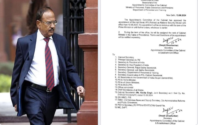 नियुक्ति के बाद श्री डोभाल ने आज नई दिल्ली में रक्षामंत्री राजनाथ सिंह से मुलाकात की