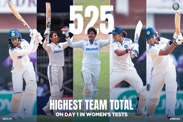 Women’s Test Cricket: India hit 525 for four on first day against South Africa; Shafali Varma scores 205 runs