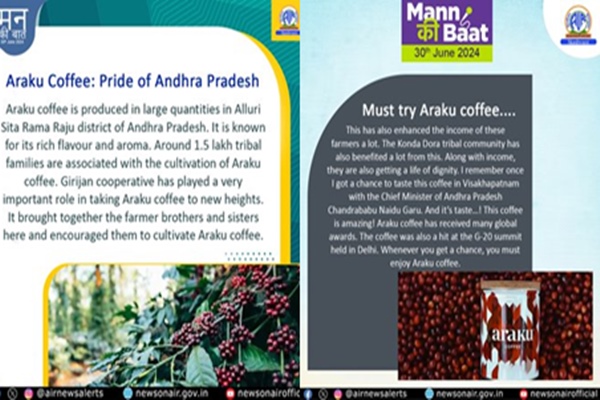PM Modi lauds efforts of tribal cooperative groups instrumental in supporting local tribal people engaged in coffee plantations