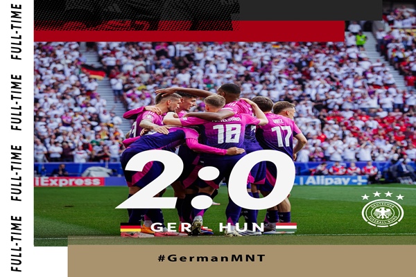 Germany secures first spot in UEFA Euro last 16 with 2-0 win over Hungary