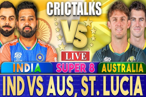 T-20 Cricket World Cup: Super Eight clash between India and Australia underway at St Lucia  