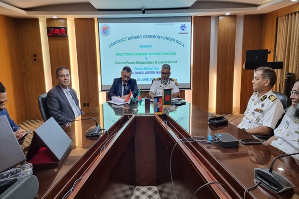 Bangladesh Navy signs contract for ‘Made in India’ 800 tons Ocean Going Tug with India’s GRSE