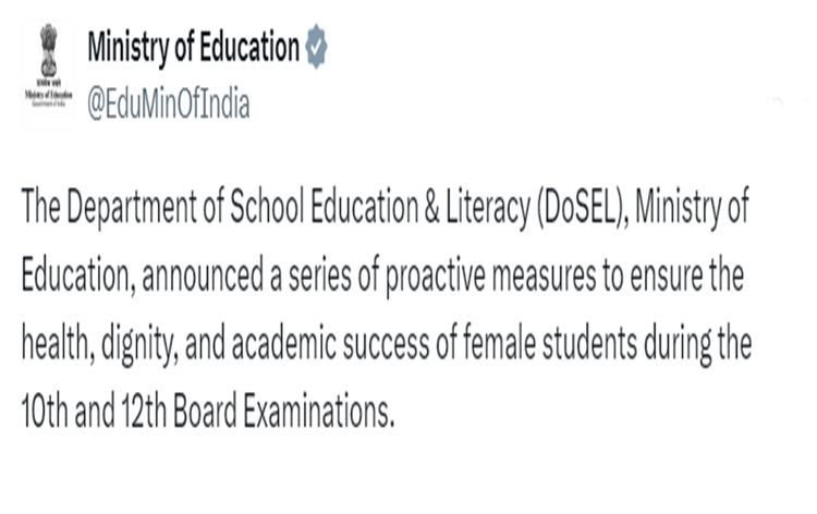 Govt announces proactive measures for menstrual hygiene management during board exams