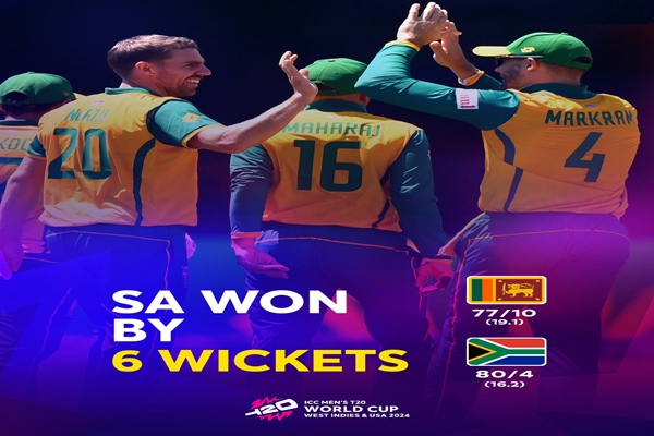 ICC T20 Cricket World Cup: South Africa beat Sri Lanka by 6 wickets