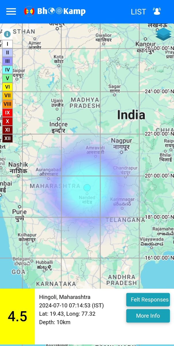 मराठवाडा आणि विदर्भात पहाटे भूकंपाचे धक्के