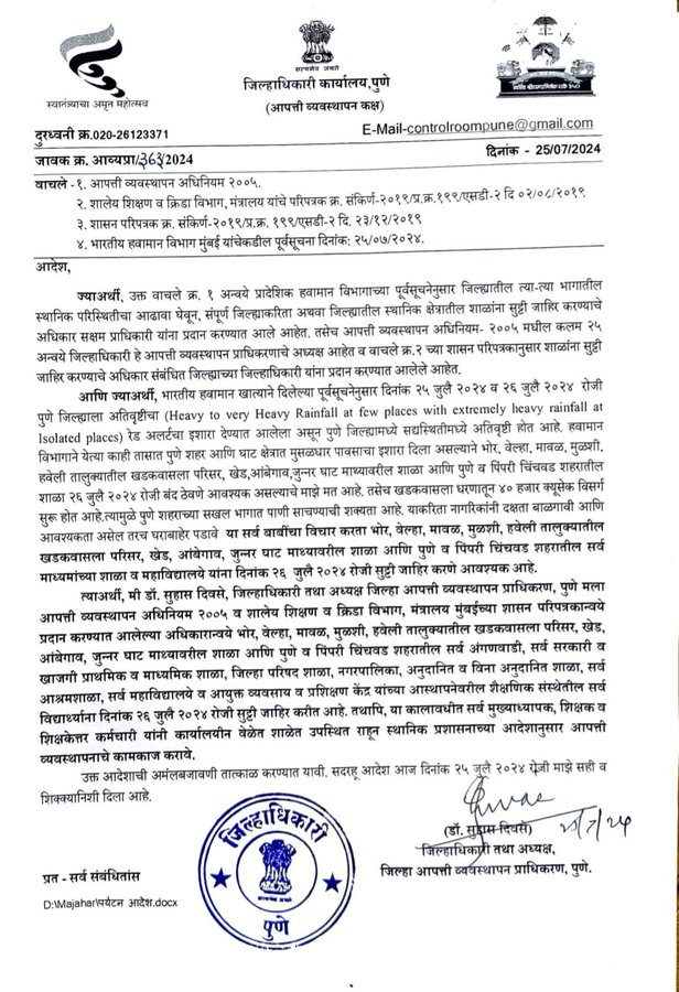 रायगड आणि सातारा तसंच रत्नागिरी जिल्ह्यात पावसाचा रेड अलर्ट