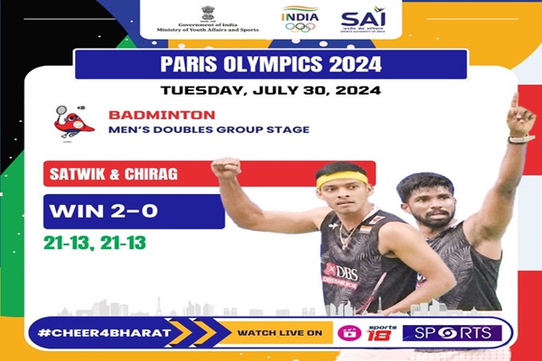 Paris Olympics: India’s Badminton players, Satwiksairaj Rankireddy and Chirag Shetty beat Indonesian pair in their final Group C match