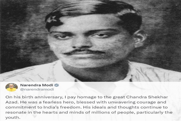 PM Modi Pays Tribute to Chandra Shekhar Azad on his Birth Anniversary