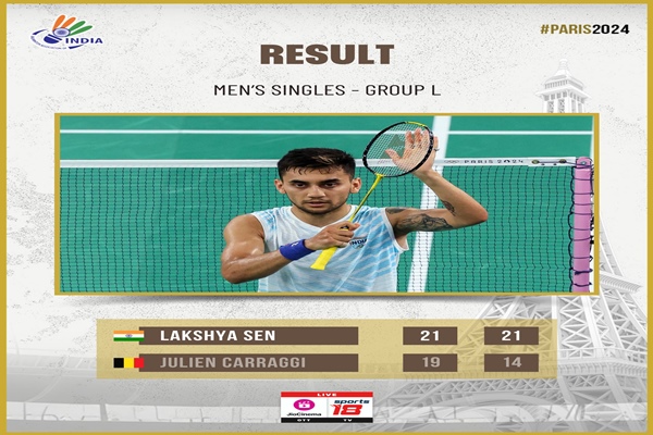 Badminton: Lakshya Sen secures his first victory in Paris Olympics men’s singles Group L match