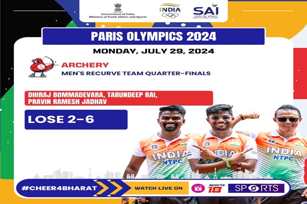 Paris 2024 Olympics: India men’s archery team loses 2-6 to Turkiye in quarterfinals