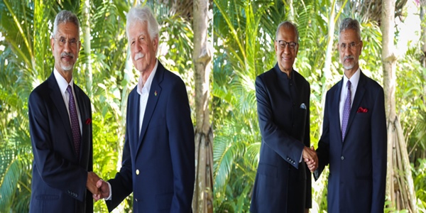 EAM Dr. S. Jaishankar Meets Ex-Mauritian PM Dr. Navin Ramgoolam and Paul Bérenger during his Mauritius visit