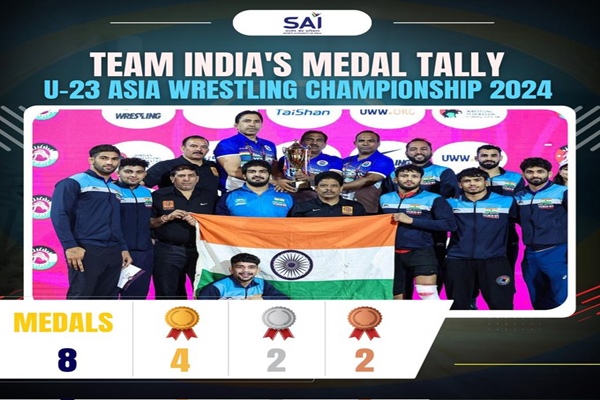 India finishes on top at U23 Asian Wrestling Championship in Jordan