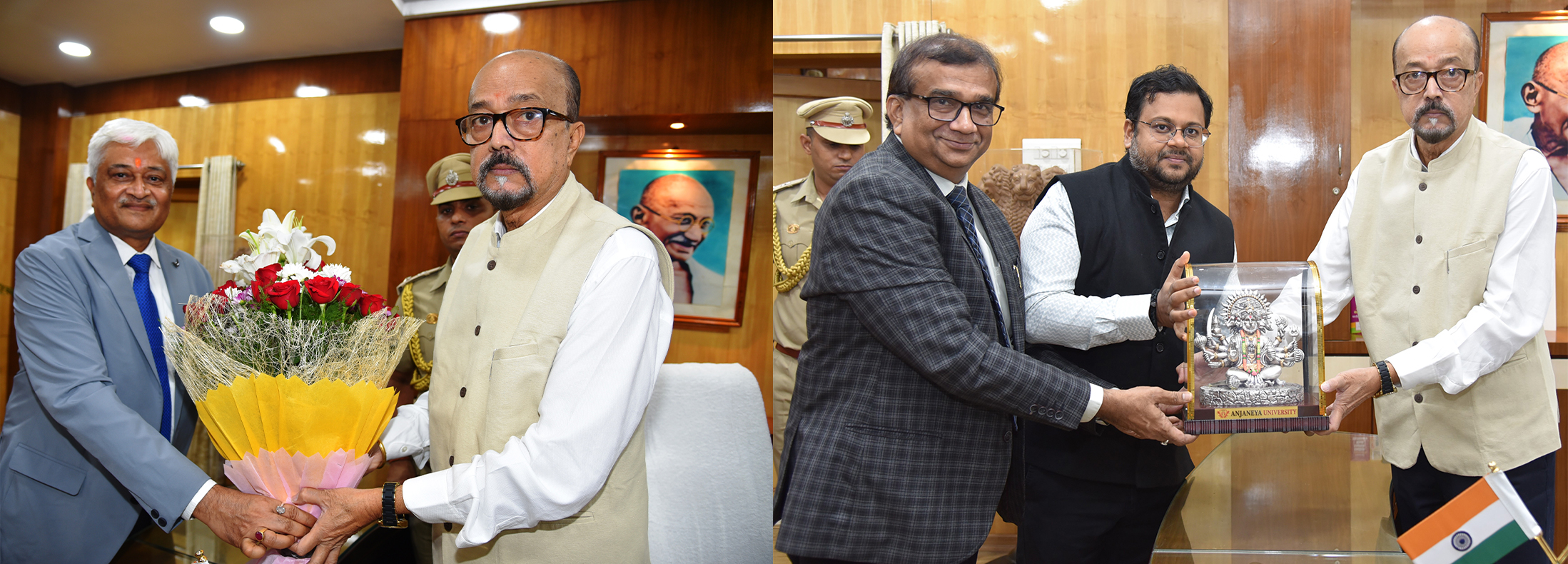 राज्यपाल रमेन डेका से आज राजभवन में अभिषेक अग्रवाल, प्रोफेसर मनोज कुमार श्रीवास्तव और डॉ0 टी. रामाराव ने मुलाकात की
