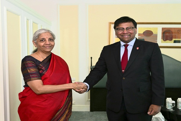 FM Nirmala Sitharaman meets former FATF President T Raja Kumar in Singapore