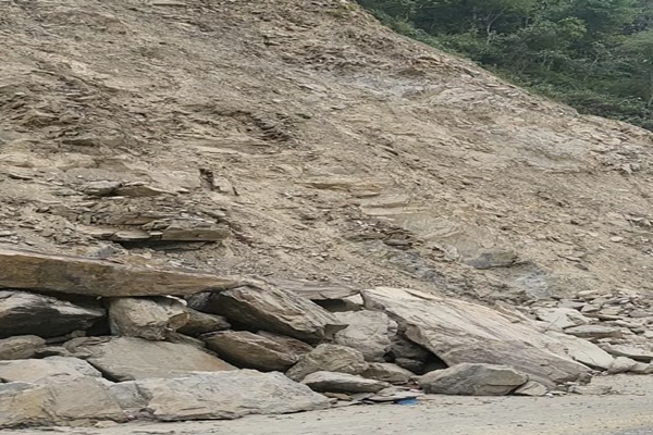 Landslide disrupts traffic due to rain-induced landslides in various places in Nepal
