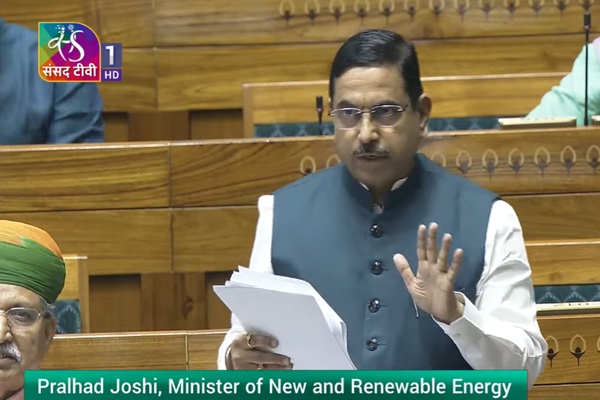 New & Renewable Energy Minister Pralhad Joshi says renewable energy capacity has reached to 203 Gigawatt