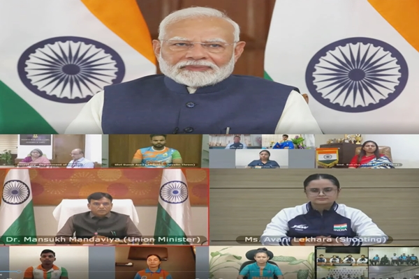 পেৰিছ পেৰালিম্পিকত অংশগ্রহণ কৰিবলগীয়া ভাৰতীয় খেলুৱৈসকলৰ সৈতে প্ৰধানমন্ত্ৰী মোদীৰ মতবিনিময়