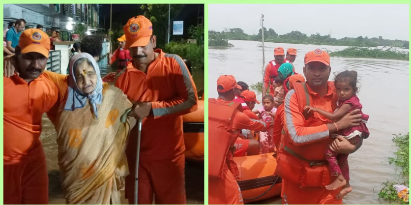 गुजरात में बाढ़ प्रभावित जिलों में राहत और बचाव कार्य जोरों पर