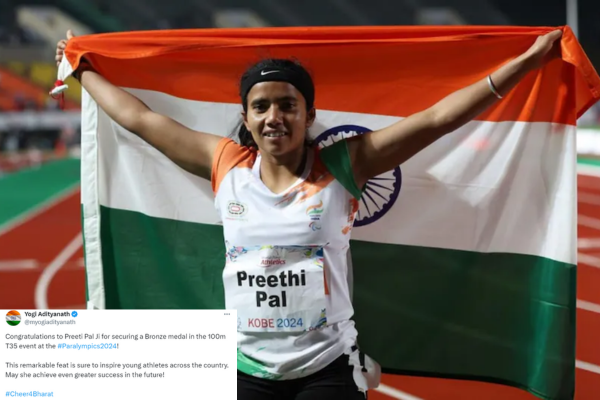 पेरिस पैरालंपिक में उत्तर प्रदेश की प्रीति पाल ने सौ मीटर की दौड़ T-35 में कांस्य पदक जीता