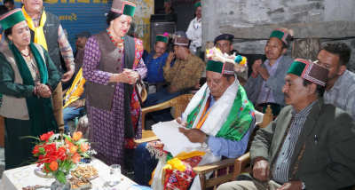 बागवानी मंत्री जगत सिंह नेगी ने पूह खण्ड में महिला मंडल भवन मूरंग का लोकार्पण किया