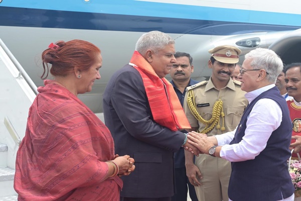 VP Jagdeep Dhankhar arrives in Telangana for Two-Day visit