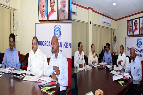 Union MoS for I&B Dr L Murugan reviews various units of Ministry in Chennai