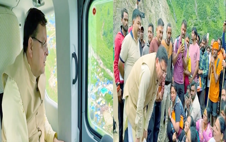 उत्तराखंड में मुख्यमंत्री पुष्कर सिंह धामी ने टिहरी जिले के आपदा प्रभावित क्षेत्र का निरीक्षण किया