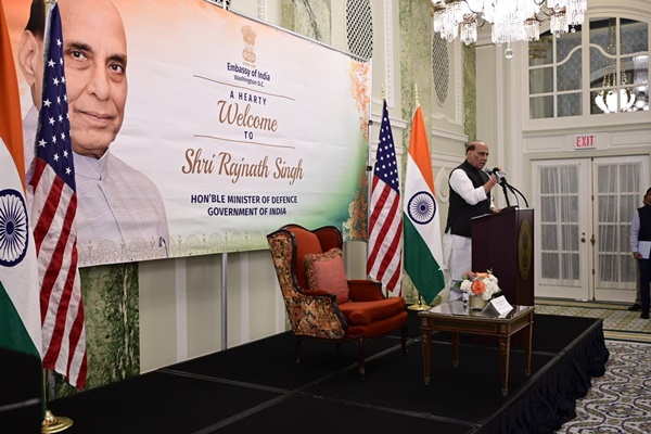Defence Minister Rajnath Singh arrives in Washington on a four-day visit to US